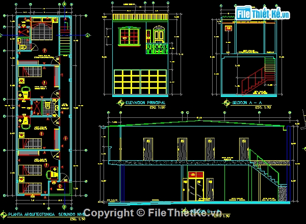 kiến trúc  nhà 2 tầng,nhà 2 cấp,cad nhà 2 cấp